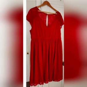 Torrid red dress with lace
